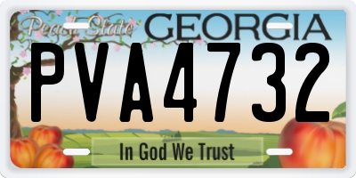 GA license plate PVA4732