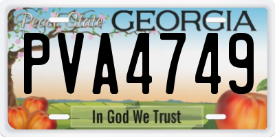 GA license plate PVA4749
