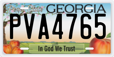 GA license plate PVA4765