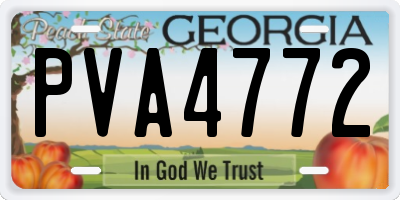 GA license plate PVA4772