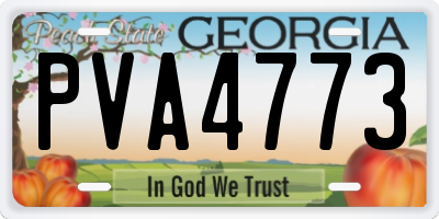 GA license plate PVA4773
