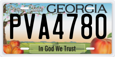 GA license plate PVA4780
