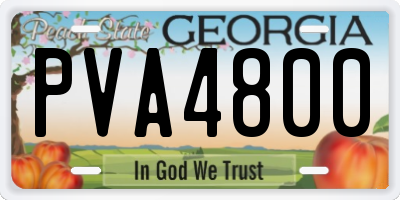 GA license plate PVA4800