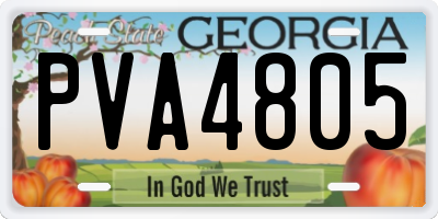 GA license plate PVA4805