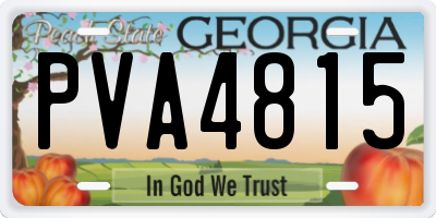 GA license plate PVA4815