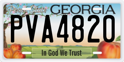 GA license plate PVA4820