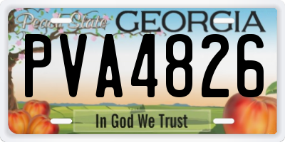 GA license plate PVA4826