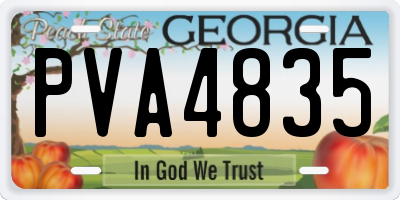 GA license plate PVA4835
