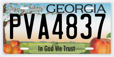 GA license plate PVA4837