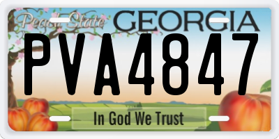 GA license plate PVA4847