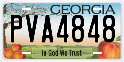 GA license plate PVA4848