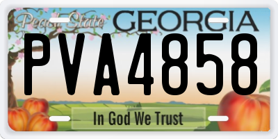 GA license plate PVA4858