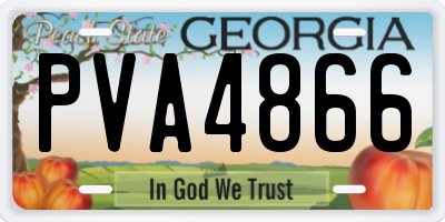 GA license plate PVA4866