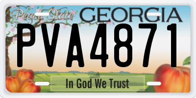 GA license plate PVA4871