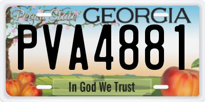 GA license plate PVA4881