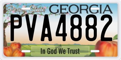 GA license plate PVA4882