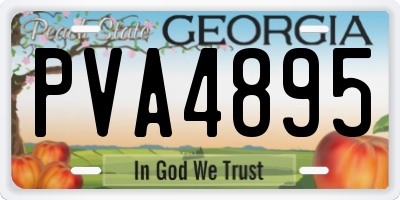 GA license plate PVA4895