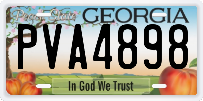 GA license plate PVA4898