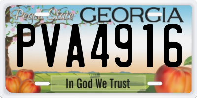 GA license plate PVA4916