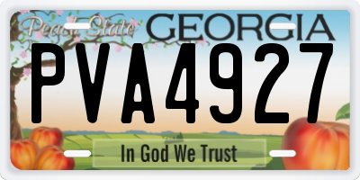 GA license plate PVA4927
