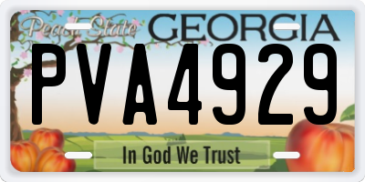 GA license plate PVA4929