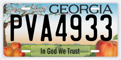 GA license plate PVA4933