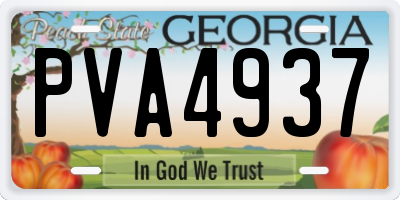 GA license plate PVA4937