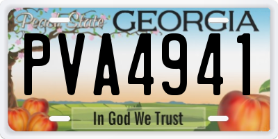 GA license plate PVA4941
