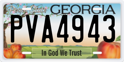 GA license plate PVA4943