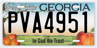GA license plate PVA4951