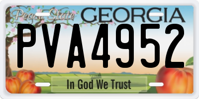 GA license plate PVA4952