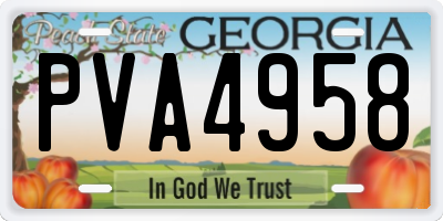 GA license plate PVA4958