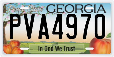 GA license plate PVA4970