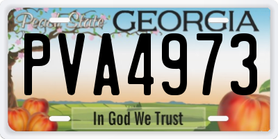 GA license plate PVA4973