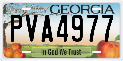 GA license plate PVA4977