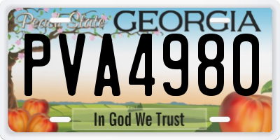 GA license plate PVA4980