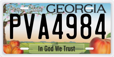 GA license plate PVA4984