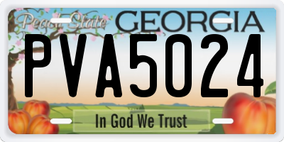 GA license plate PVA5024