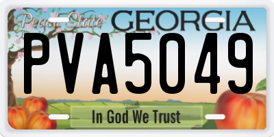 GA license plate PVA5049