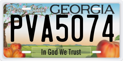 GA license plate PVA5074