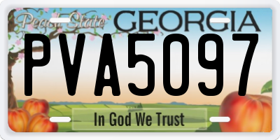GA license plate PVA5097