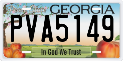 GA license plate PVA5149