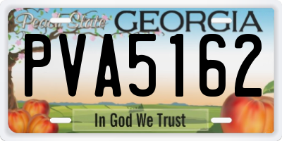 GA license plate PVA5162