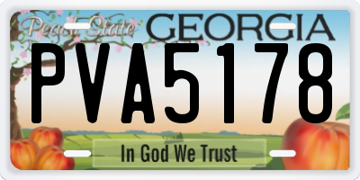 GA license plate PVA5178