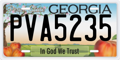 GA license plate PVA5235