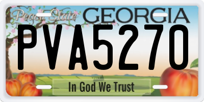 GA license plate PVA5270