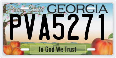 GA license plate PVA5271