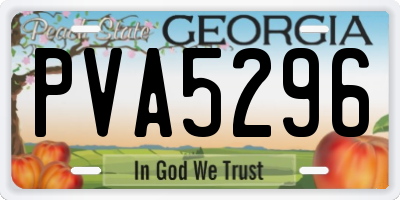GA license plate PVA5296
