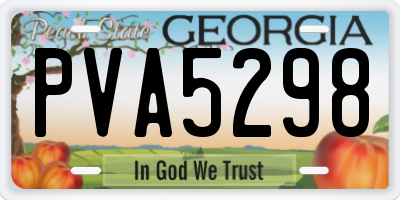 GA license plate PVA5298