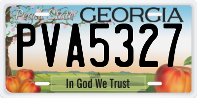 GA license plate PVA5327